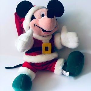 Vintage Disney 14” Mickey Santa Plush